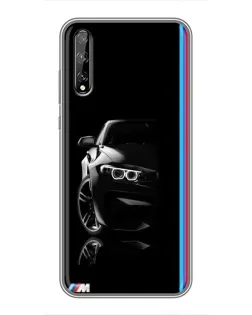 Чехол для Huawei P Smart Pro с картинкой «Силуэт BMW в темноте»