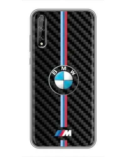 Чехол для Huawei P Smart Pro с картинкой «Эмблема BMW и карбон»