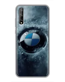 Чехол для Huawei P Smart Pro с картинкой «Логотип BMW — лед»