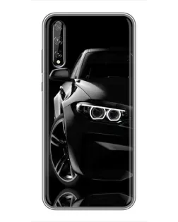 Чехол для Huawei P Smart Pro с картинкой «Черная BMW — профиль»