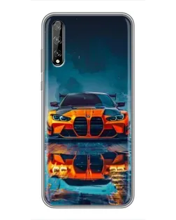 Чехол для Huawei P Smart Pro с картинкой «BMW — золотая эмблема»