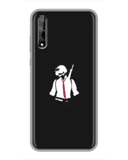 Чехол для Huawei P Smart Pro с картинкой «PUBG — силуэт воина»