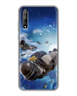 Чехол для Huawei P Smart Pro с картинкой «Десант PUBG — прыжок»