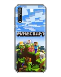 Чехол для Huawei P Smart Pro с картинкой «Minecraft классический мир»