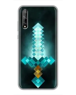 Чехол для Huawei P Smart Pro с картинкой «Алмазный меч неон»