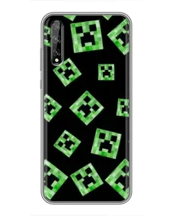 Чехол для Huawei P Smart Pro с картинкой «Паттерн с криперами»