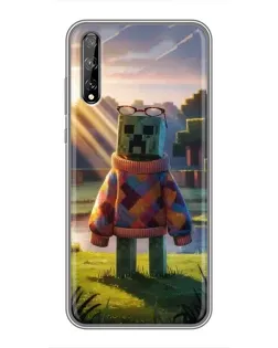 Чехол для Huawei P Smart Pro с картинкой «Крипер в свитере»