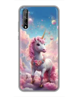 Чехол для Huawei P Smart Pro с картинкой «Единорог среди облаков»