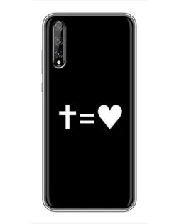 Чехол для Huawei P Smart Pro с картинкой «Крест и Сердце»