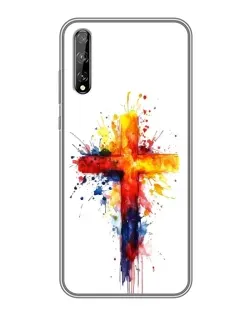 Чехол для Huawei P Smart Pro с картинкой «Акварельный крест»