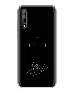 Чехол для Huawei P Smart Pro с картинкой «Графический крест Jesus» Чехол для Huawei P Smart Pro с картинкой «Графический крест Jesus»