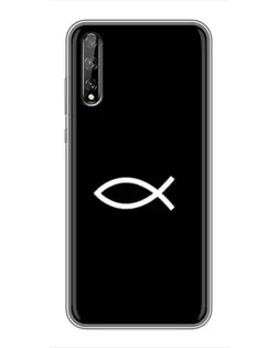 Чехол для Huawei P Smart Pro с картинкой «Символ рыбы Jesus» Чехол для Huawei P Smart Pro с картинкой «Символ рыбы Jesus»