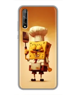 Чехол для Huawei P Smart Pro с картинкой «Губка Боб повар»
