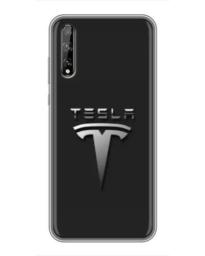 Чехол для Huawei P Smart Pro с картинкой «Стальной логотип Tesla»