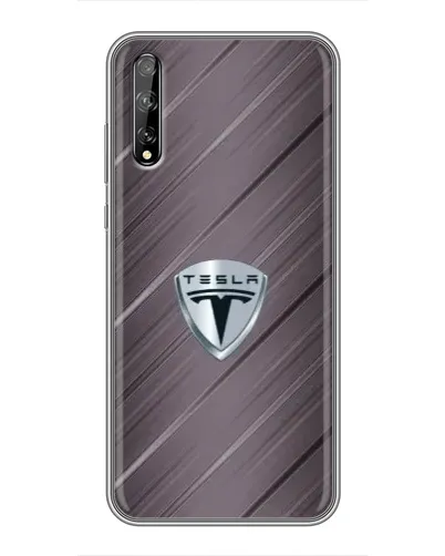 Чехол для Huawei P Smart Pro с картинкой «Металлическая текстура Tesla»