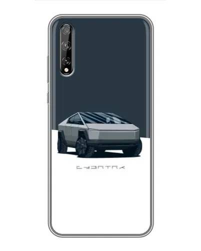 Чехол для Huawei P Smart Pro с картинкой «Серебристый Cybertruck Tesla»