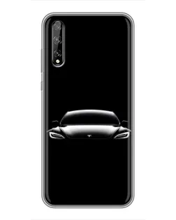 Чехол для Huawei P Smart Pro с картинкой «Фары Tesla Night»