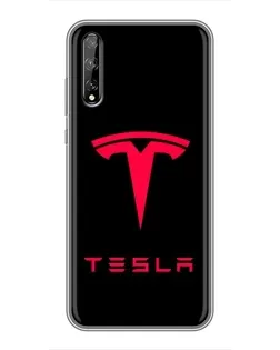 Чехол для Huawei P Smart Pro с картинкой «Tesla Red Logo»
