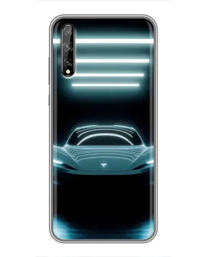 Чехол для Huawei P Smart Pro с картинкой «Tesla в неоне»