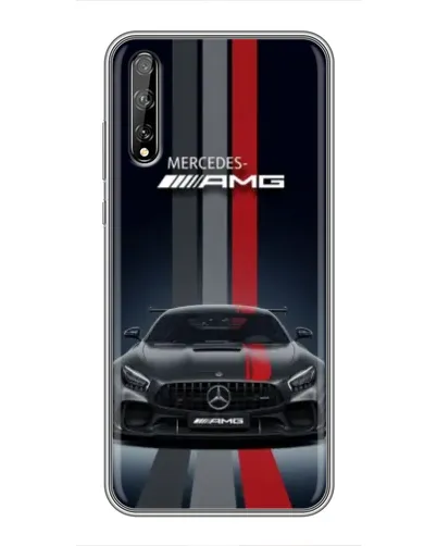 Чехол для Huawei P Smart Pro с картинкой «Mercedes — белый карбон»