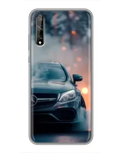 Чехол для Huawei P Smart Pro с картинкой «Mercedes — ночной город»
