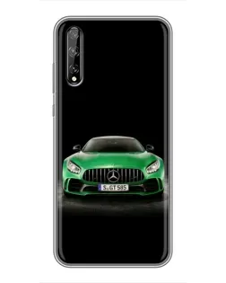 Чехол для Huawei P Smart Pro с картинкой «Mercedes — неоновый лого»