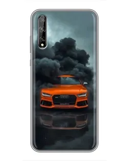 Чехол для Huawei P Smart Pro с картинкой «Audi в облаках дыма» Чехол для Huawei P Smart Pro с картинкой «Audi в облаках дыма»