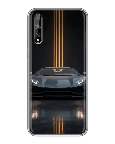 Чехол для Huawei P Smart Pro с картинкой «Lamborghini золотые линии»