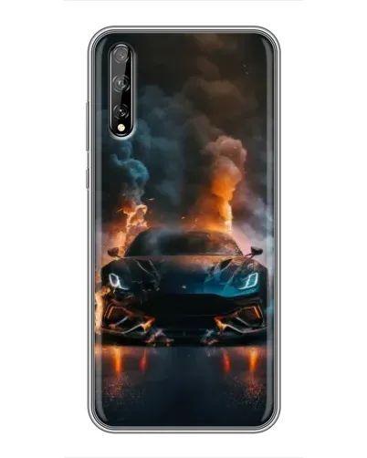 Чехол для Huawei P Smart Pro с картинкой «Lamborghini дымная эстетика»
