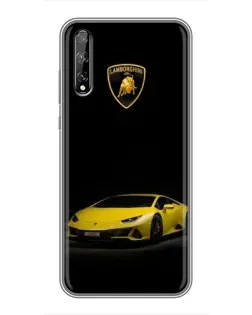 Чехол для Huawei P Smart Pro с картинкой «Lamborghini желтый акцент»