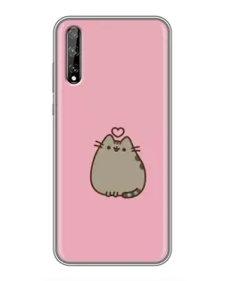 Чехол для Huawei P Smart Pro с картинкой «Pusheen сердце»