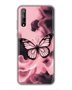 Чехол для Huawei P Smart Pro с картинкой «Бабочка в дыму»