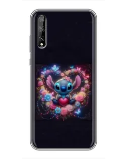 Чехол для Huawei P Smart Pro с картинкой «Stitch в цветах»