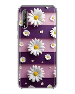 Чохол для Huawei P Smart Pro з картинкою «Ромашки на фіолетовому»