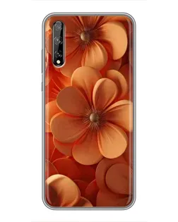 Чохол для Huawei P Smart Pro з картинкою «Помаранчева макро квітка»