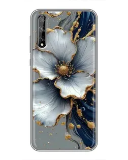 Чохол для Huawei P Smart Pro з картинкою «Біла квітка та золотий флюїд»