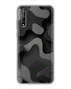 Чехол для Huawei P Smart Pro с картинкой «Темный абстрактный камуфляж»