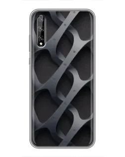 Чехол для Huawei P Smart Pro с картинкой «Объемное серое плетение»