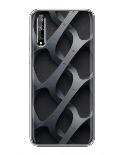 Чехол для Huawei P Smart Pro с картинкой «Объемное серое плетение»