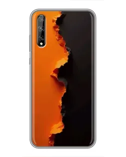 Чехол для Huawei P Smart Pro с картинкой «Оранжевый разлом»