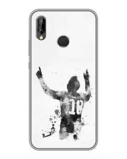 Чохол для Huawei P Smart Z / Y9 Prime 2019 з картинкою «Чорно-білий силует Мессі»