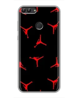 Чохол для Huawei P Smart (Enjoy 7s, FIG-LA1) з картинкою «Jordan Red Pattern»