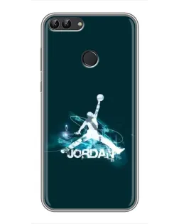 Чехол для Huawei P Smart (Enjoy 7s, FIG-LA1) с картинкой «Jordan Blue Fire»