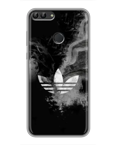 Чехол для Huawei P Smart (Enjoy 7s, FIG-LA1) с картинкой «Абстрактный дым Adidas»