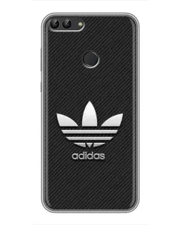 Чехол для Huawei P Smart (Enjoy 7s, FIG-LA1) с картинкой «Adidas Карбоновая текстура»