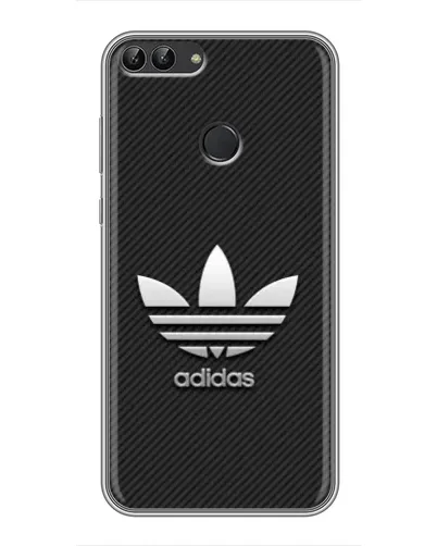 Чехол для Huawei P Smart (Enjoy 7s, FIG-LA1) с картинкой «Adidas Карбоновая текстура»
