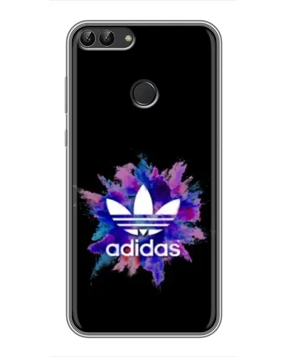 Чехол для Huawei P Smart (Enjoy 7s, FIG-LA1) с картинкой «Взрыв красок Adidas»