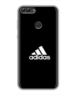 Чехол для Huawei P Smart (Enjoy 7s, FIG-LA1) с картинкой «Черная классика Adidas»