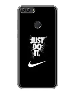 Чехол для Huawei P Smart (Enjoy 7s, FIG-LA1) с картинкой «Текстовый принт Nike»