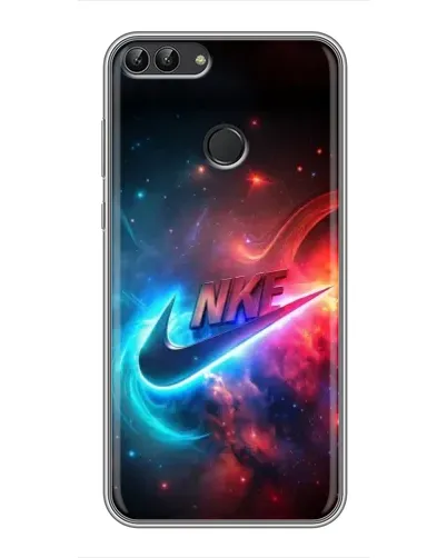 Чехол для Huawei P Smart (Enjoy 7s, FIG-LA1) с картинкой «Огненный логотип Nike»